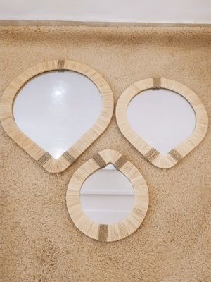 🪞Handmade Moroccan Raffia Mirrors – Natural Boho Wall Decor