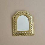 Small Moroccan Gold Mirror – Handcrafted Brass Wall Decor