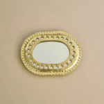 Small Moroccan Gold Mirror – Handcrafted Brass Wall Decor