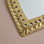 Small Moroccan Gold Mirror – Handcrafted Brass Wall Decor