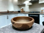 🥣 Handmade Moroccan Walnut Wood Bowl Set – Set of 3