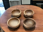🥗 Handcrafted Moroccan Walnut Wood Bowl Set – Set of 5 Nested Salad & Serving Bowls
