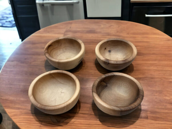 🥗 Handcrafted Moroccan Walnut Wood Bowl Set – Set of 5 Nested Salad & Serving Bowls