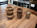 🥗 Handcrafted Moroccan Walnut Wood Bowl Set – Set of 5 Nested Salad & Serving Bowls