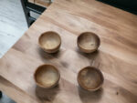 🥗 Handcrafted Moroccan Walnut Wood Bowl Set – Set of 5 Nested Salad & Serving Bowls