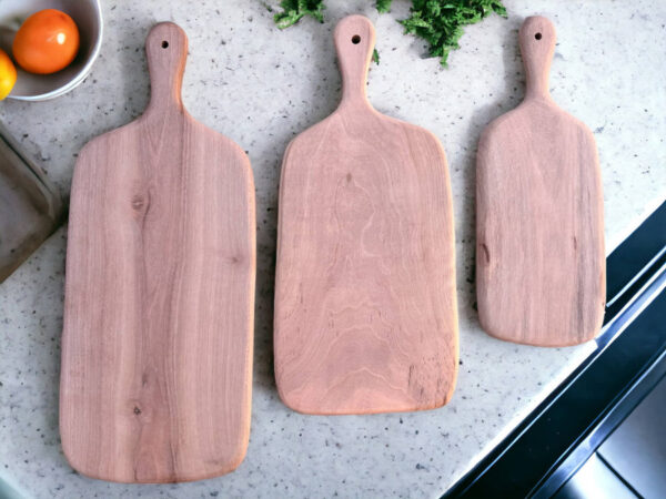 🔪 Handcrafted Walnut Wood Chopping Boards – Set of 3 | Premium Moroccan Cutting Boards