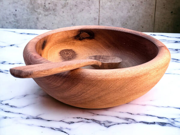 🥗 Moroccan Walnut Wood Salad Bowl Set of 4