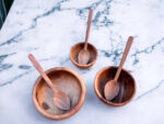 🥗 Moroccan Walnut Wood Salad Bowl Set of 4