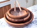 🥗 Moroccan Walnut Wood Salad Bowl Set of 4