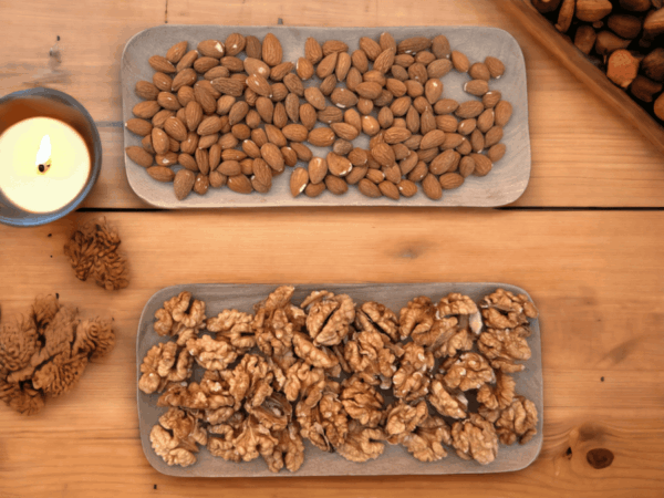 🍽️ Handmade Walnut Wooden Trays | Set of 2 | Artisanal Moroccan Serving Boards