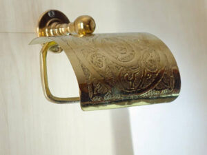 🧻 Handcrafted Solid Brass Toilet Paper Holder | Vintage Wall-Mounted Roll Dispenser
