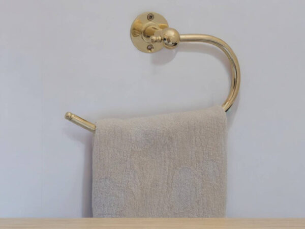 🛁 Handcrafted Solid Brass Towel Holder – Wall-Mounted Bathroom Hook
