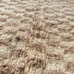 Damia – Beige & White Checkered Beni Ourain Moroccan Rug | Ultra Soft Authentic Wool Rug