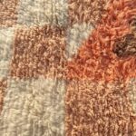 Dabachi – Rust Pink Checkered Moroccan Rug | Ultra Soft Beni Ourain Wool Rug