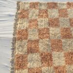 Dabachi – Rust Pink Checkered Moroccan Rug | Ultra Soft Beni Ourain Wool Rug