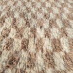 Damia – Beige & White Checkered Beni Ourain Moroccan Rug | Ultra Soft Authentic Wool Rug