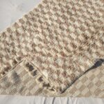 Damia – Beige & White Checkered Beni Ourain Moroccan Rug | Ultra Soft Authentic Wool Rug