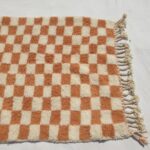 Farlacha | Beni Ourain Moroccan Rug 4x5 ft Terracotta Checkered | 4'x5'61 Ft | 120x171 cm