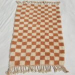 Farlacha | Beni Ourain Moroccan Rug 4x5 ft Terracotta Checkered | 4'x5'61 Ft | 120x171 cm