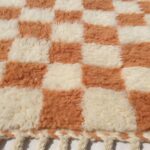 Farlacha | Beni Ourain Moroccan Rug 4x5 ft Terracotta Checkered | 4'x5'61 Ft | 120x171 cm