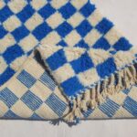 Marjana | Beni Ourain Moroccan Rug 3x5 ft Cobalt Blue Checkered | 3'44x5'12 Ft | 105x156 cm