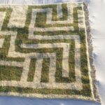 Mouassine – Checkered Olive Green Moroccan Rug | Ultra Soft Beni Ourain Wool Rug