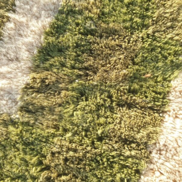 Mouassine – Checkered Olive Green Moroccan Rug | Ultra Soft Beni Ourain Wool Rug