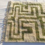 Mouassine – Checkered Olive Green Moroccan Rug | Ultra Soft Beni Ourain Wool Rug