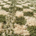 Mouassine – Checkered Olive Green Moroccan Rug | Ultra Soft Beni Ourain Wool Rug