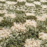 Mouassine – Checkered Olive Green Moroccan Rug | Ultra Soft Beni Ourain Wool Rug