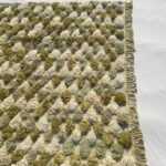 Nabba – Sage Green Checkered Moroccan Shag Rug | Luxury Beni Mrirt Wool Rug