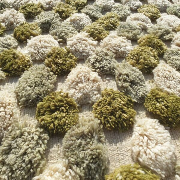 Nabba – Sage Green Checkered Moroccan Shag Rug | Luxury Beni Mrirt Wool Rug