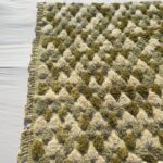 Nabba – Sage Green Checkered Moroccan Shag Rug | Luxury Beni Mrirt Wool Rug