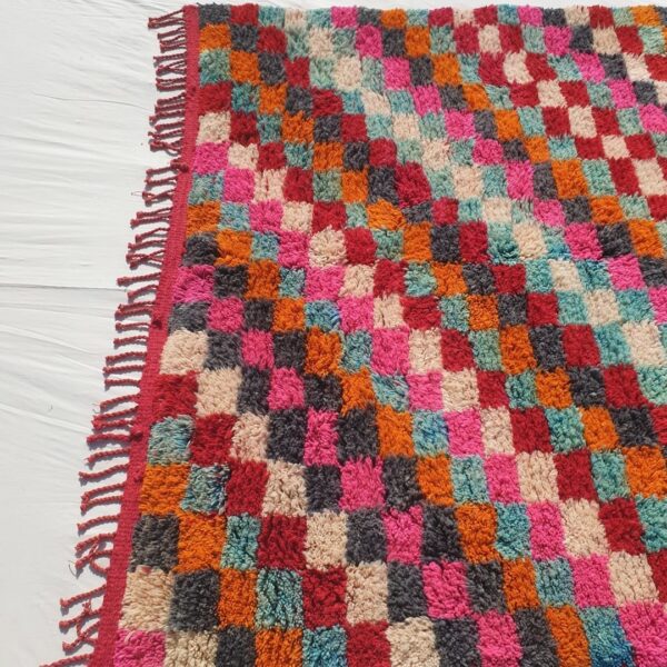 Stila – Colorful Checkered Moroccan Rug 7x8 | Luxurious Beni Mrirt