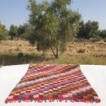 Stila – Colorful Checkered Moroccan Rug 7x8 | Luxurious Beni Mrirt