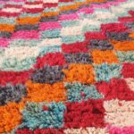 Stila – Colorful Checkered Moroccan Rug 7x8 | Luxurious Beni Mrirt