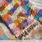 Talina – Multicolored Checkered Authentic Soft Beni Ourain Moroccan Rug