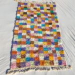 Talina – Multicolored Checkered Authentic Soft Beni Ourain Moroccan Rug