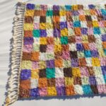 Talina – Multicolored Checkered Authentic Soft Beni Ourain Moroccan Rug