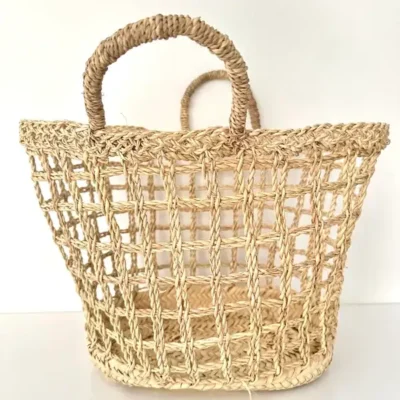 Bohemian Basket – Handwoven Palm Leaf Storage & Decorative Basket