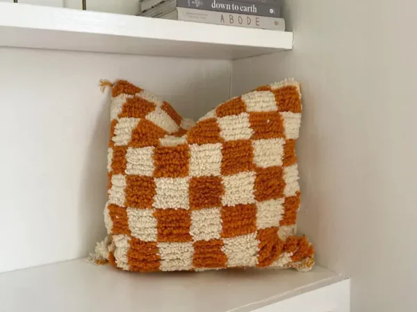 🏡✨ Checkered Beni Ourain Pillow Moroccan Plaid Pillow