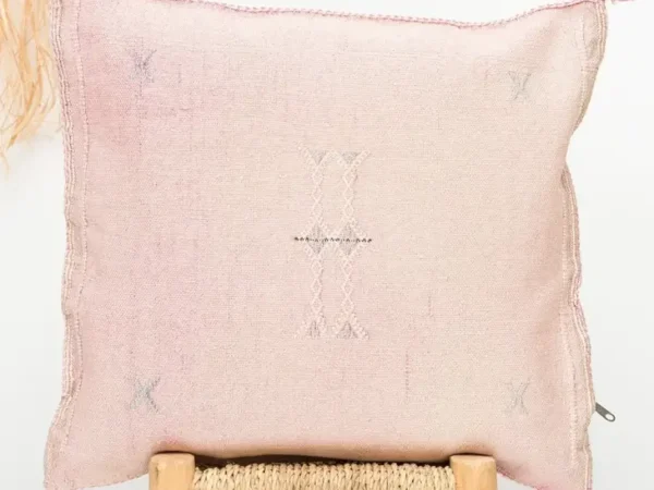 Pink Sabra Cover - Moroccan Cactus Silk Lumbar Pillow | Boho Chic Cushion