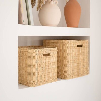 Handwoven Jonc Storage Basket – 2 Sizes | Moroccan Home Organizer