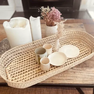 Woven Palm Leaf Tray 🍽️ - 70cm x 30cm