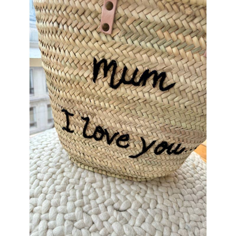 23ff178a368dc5cefd282596056a26c667ab73f95d4ed7933483073070ada794-1.jpeg Double-Handled Embroidered Basket - Mum, I Love You (Black)