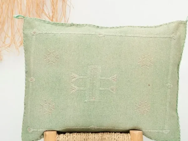 Handmade Cactus Silk Cover - Moroccan Berber Pillow | Vintage Boho Cushion