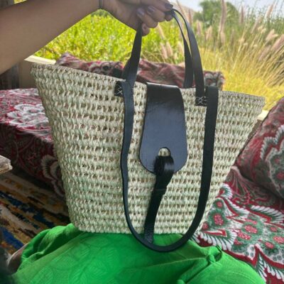 Traditional Moroccan Doum Basket: Artisan Elegance