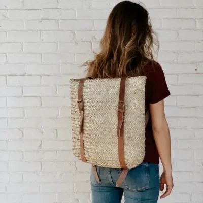 Wicker Picnic Basket – Handwoven Moroccan Basket for Outdoor Adventures & Storage