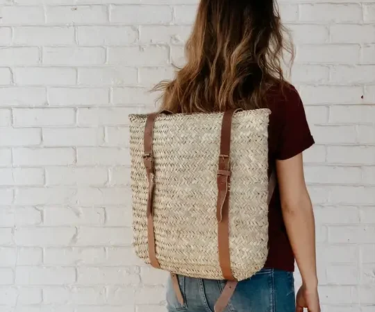 Wicker Picnic Basket – Handwoven Moroccan Basket for Outdoor Adventures & Storage