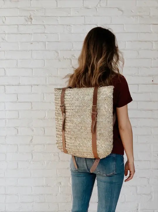 Wicker Picnic Basket – Handwoven Moroccan Basket for Outdoor Adventures & Storage